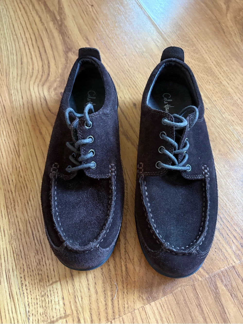 Cole Haan Boys Dark Brown Suede Lace-Up Dress Shoes 2